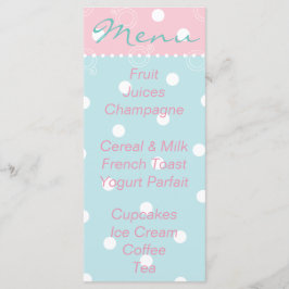 Baby shower Menu "Roze Blauw Baby"