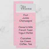 Baby shower Menu "Roze Dolfijnen" (Voorkant / Achterkant)