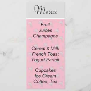 Baby shower Menu "Roze Dolfijnen"