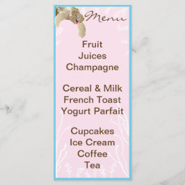 Baby shower Menu "Roze Schildpad"