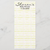 Baby shower Menu "Roze Uil" (Achterkant)