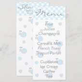 Baby shower Menu "Snips & Snails" (Voorkant / Achterkant)