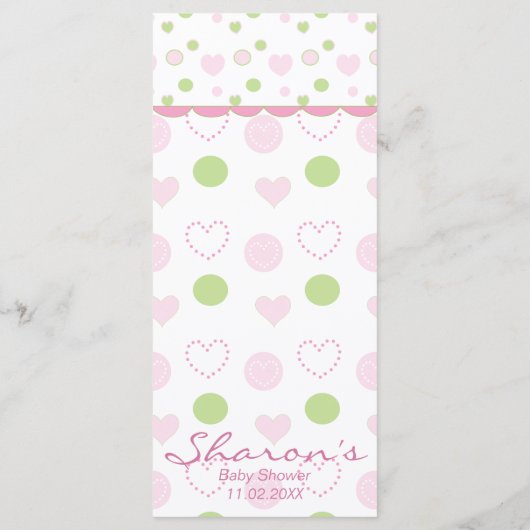 Baby shower menu "Sugar & Spice" (Achterkant)