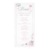 Baby shower Menu, Vlinders Reclamekaart (Voorkant)