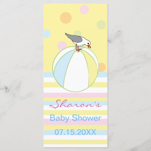 Baby shower-menubalk menu (Achterkant)