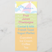 Baby shower-menubalk menu (Voorkant)