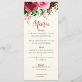 baby shower menukaart Floral