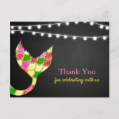 Baby shower Mermaid Tail Glitter | Dank je Briefkaart (Voorkant)