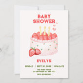 Baby shower met aardbeien kaart (Voorkant)