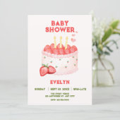 Baby shower met aardbeien kaart (Staand voorkant)