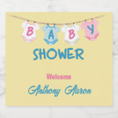 Baby shower met babykleding Aangepast Sparkling Wijnetiket (Enkel label)