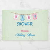 Baby shower met babykleding Aangepast Sparkling Wijnetiket (Enkel label)