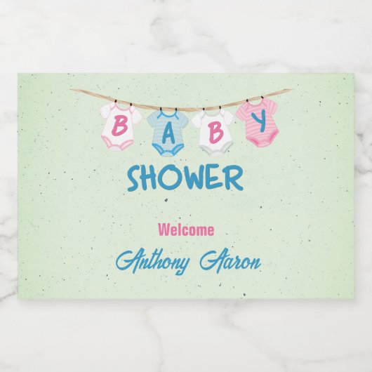 Baby shower met babykleding Aangepast Sparkling Wijnetiket (Enkel label)
