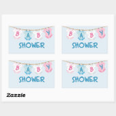 Baby shower met babykleding rechthoekige sticker (Vel)