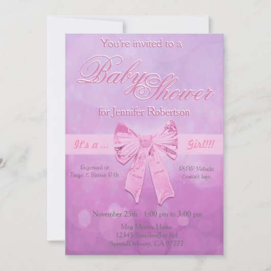 Baby shower met belletjes kaart (Voorkant)