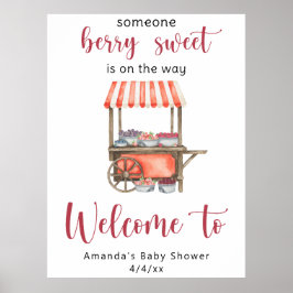 Baby shower met bessen poster