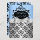 Baby shower met blauw en zwart kaart (Voorkant / Achterkant)