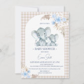 Baby shower met blauw flessenboog kaart (Voorkant)