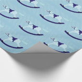 Baby shower met blauw gesteente cadeaupapier (Hoek)