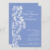 Baby shower met blauw leder kaart (Voorkant / Achterkant)