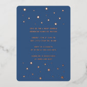 Baby shower met blauw marineslauw folie uitnodiging (Voorkant)