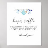 Baby shower met blauw tapellapapier, geschikt voor poster (Voorkant)