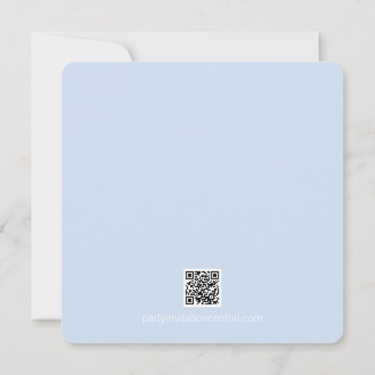 Baby shower met blauwe en goudprins kaart (Achterkant)