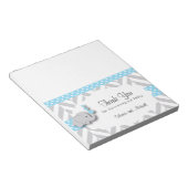 Baby shower met blauwe en grijze olifant | Snoep T Notitieblok (Schuin)