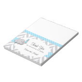 Baby shower met blauwe en grijze olifant | Snoep T Notitieblok (Linkerzijde)