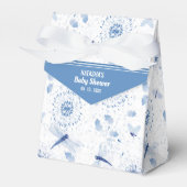 Baby Shower met Blauwe Libel Bloemen Bedankdoosjes (Voorkant Zijde)