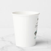 baby shower met blauwe loopauto papieren bekers (Rechts)