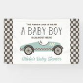 baby shower met blauwe loopauto spandoek (Horizontaal)