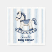 Baby shower met blauwe Rocking Horse Servet (Voorkant)