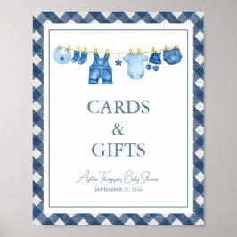 Baby Shower met Blauwe Spijkerbroek Poster