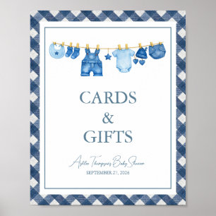 Baby Shower met Blauwe Spijkerbroek Poster