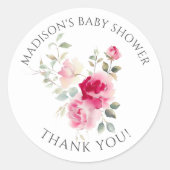 Baby Shower met Blozende Bloesems Ronde Sticker (Voorkant)
