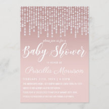 Baby shower met Blush Pink Hanging Diamond Lights