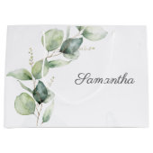 Baby shower met botanische Eucalyptusgriep Groot Cadeauzakje (Voorkant)