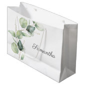 Baby shower met botanische Eucalyptusgriep Groot Cadeauzakje (Voorkant Gekanteld)