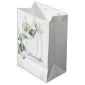 Baby shower met botanische Eucalyptusgriep Medium Cadeauzakje (Voorkant Gekanteld)
