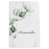 Baby shower met botanische Eucalyptusgriep Medium Cadeauzakje (Voorkant)