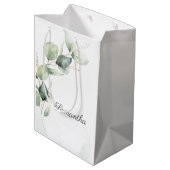 Baby shower met botanische Eucalyptusgriep Medium Cadeauzakje (Achterkant Gekanteld)