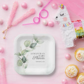 Baby shower met botanische Eucalyptusgriep Papieren Bordje (Feest)