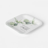 Baby shower met botanische Eucalyptusgriep Papieren Bordje (Gebogen)