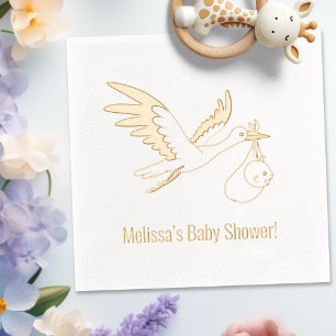 Baby shower met bundel folie servetten