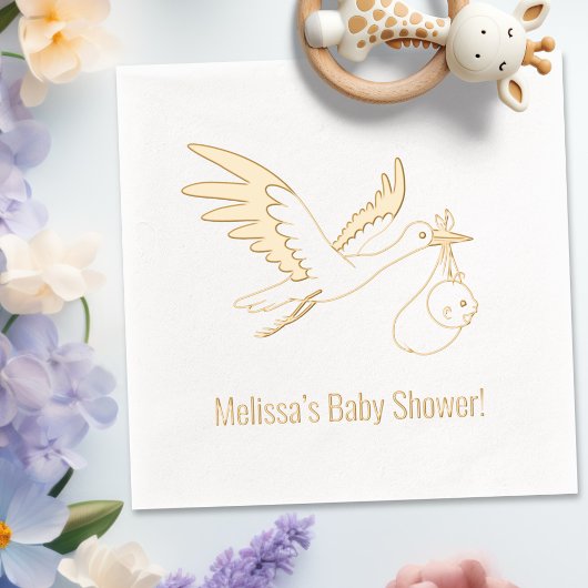 Baby shower met bundel folie servetten
