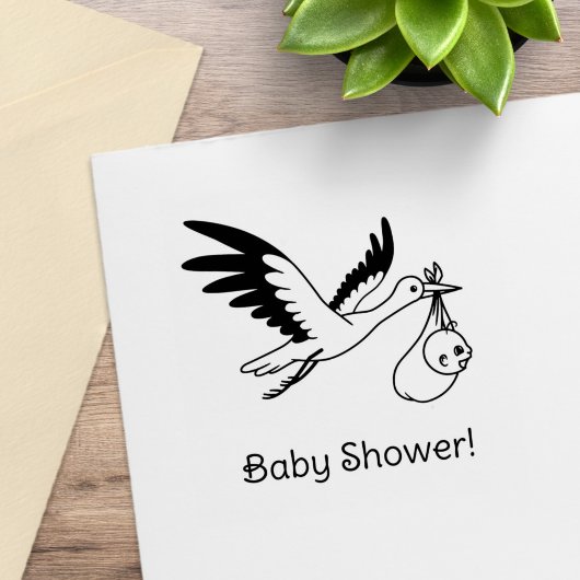 Baby shower met bundel rubberstempel