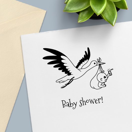Baby shower met bundel  zelfinktende stempel