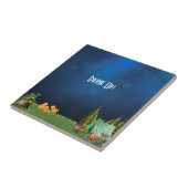 Baby shower met campingthema tegeltje (Zijkant)