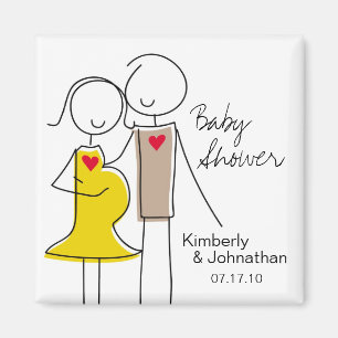 Baby shower met coating Magnet Favors